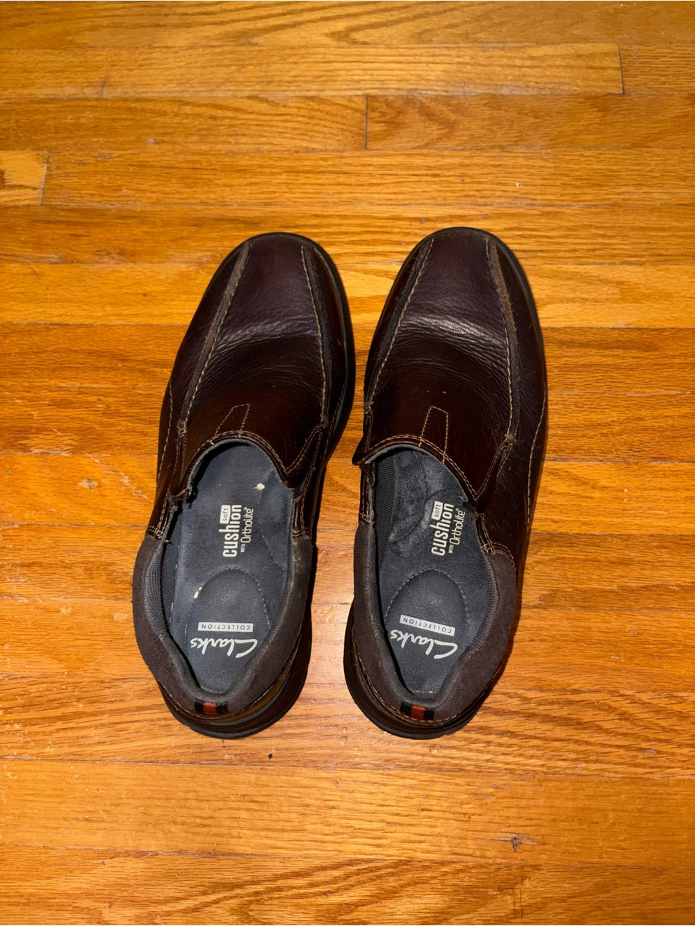 Clarks Dark Brown Slip-On Leather Loafers